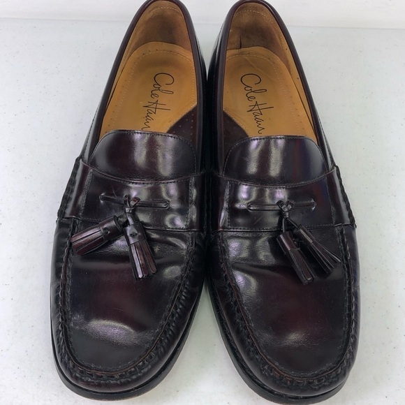 Cole Haan Leather Tassel Loafer Burgundy Shoes - Picture 9 of 11